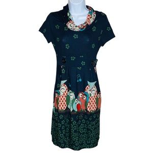 L.A. Soul Owl Print Tunic Dress with Pockets